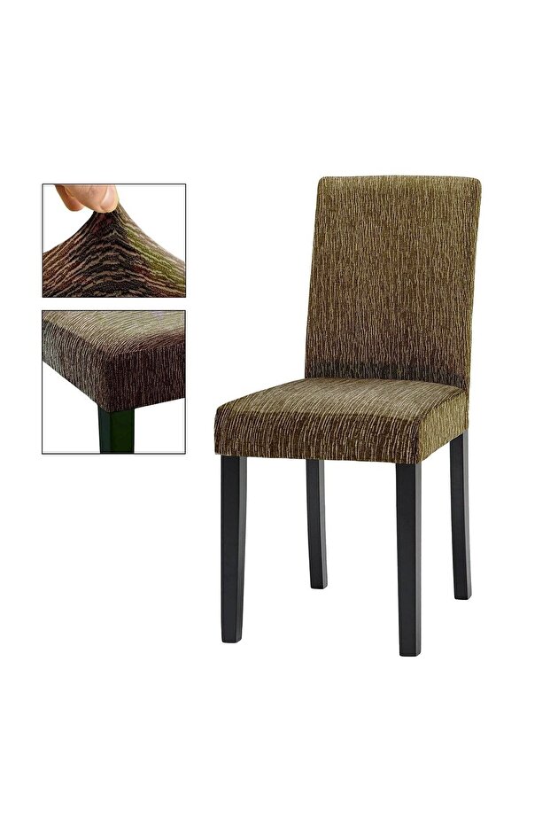 Jacquard Chair Cover Stick Pattern High Flexible Chair Cover (1 Piece)