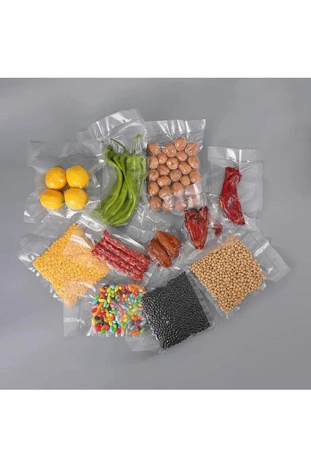 Büyük Boy 100 Adet 21,5 cm x 23,5 cm Şeffaf Vakum Poşeti Ambalajı Vakumlu Torba - 7
