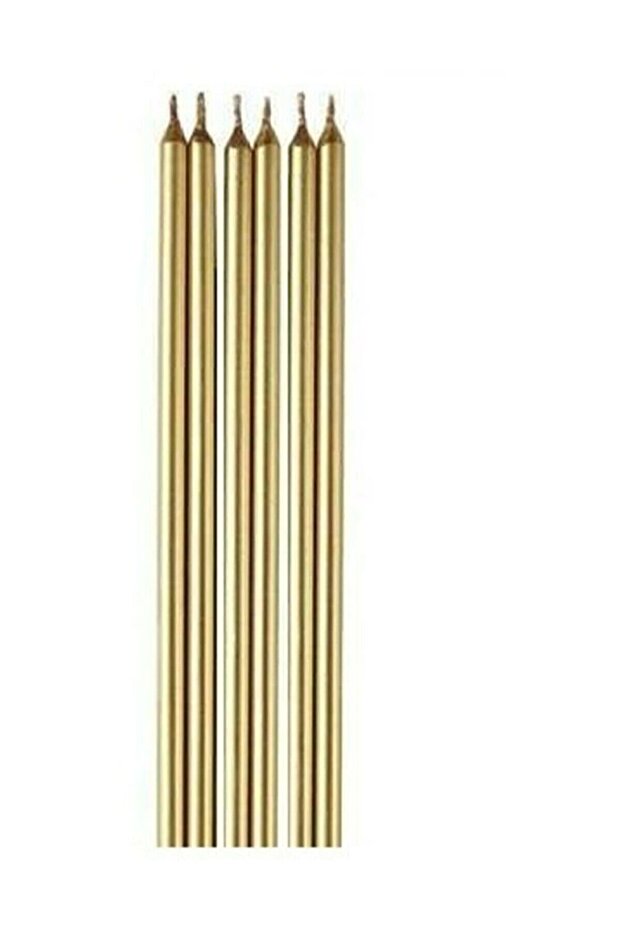Gold Stick Candle 14 cm 6-Piece Candle Party Candle Party Ornament
