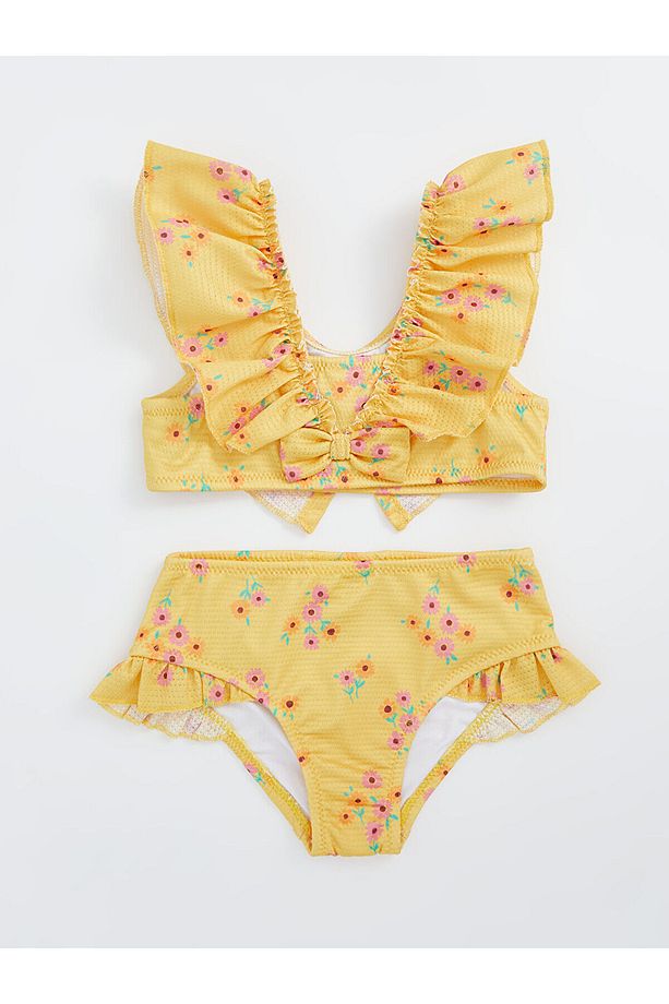 LCW Çiçekli Kız Bebek Bikini Takımı - 1