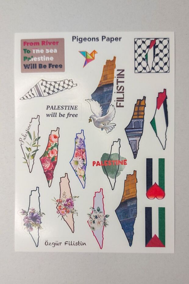 Jerusalem Palestine Map Themed Sticker Set 2- Palestine Sticker Sheet 2 - Label