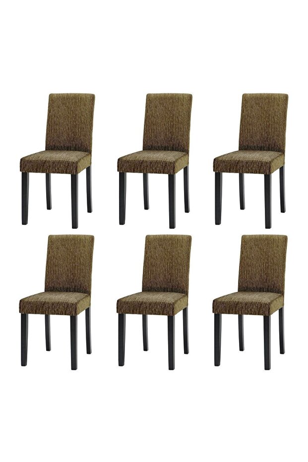 Jacquard Chair Cover Stick Pattern High Flexible Chair Cover (6 Pieces)