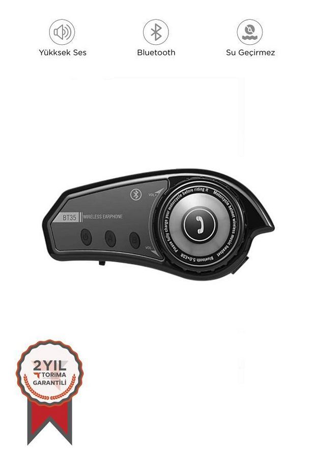BT35 with light Rgb Renkli Işıklı ve Yüksek Sesli Bluetooth Kask Intercom Motosiklet Interkom - 1