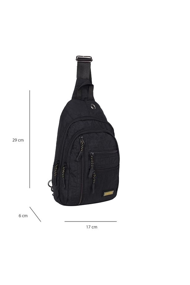 Unisex Siyah 8 Gözlü Su Geçirmez Hafif Kumaş Usb ve Kablo Çıkışlı Bady Bag Omuz Çantası - 2