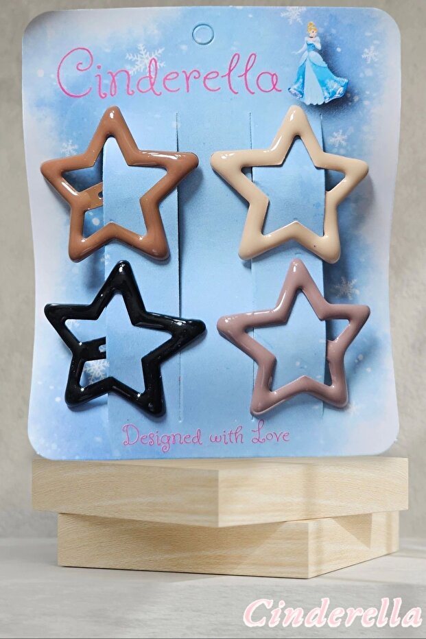 Set of 4 Shiny Mixed-Color Star Snap Buckles - Star Snap Buckle - Star Snap Fastener