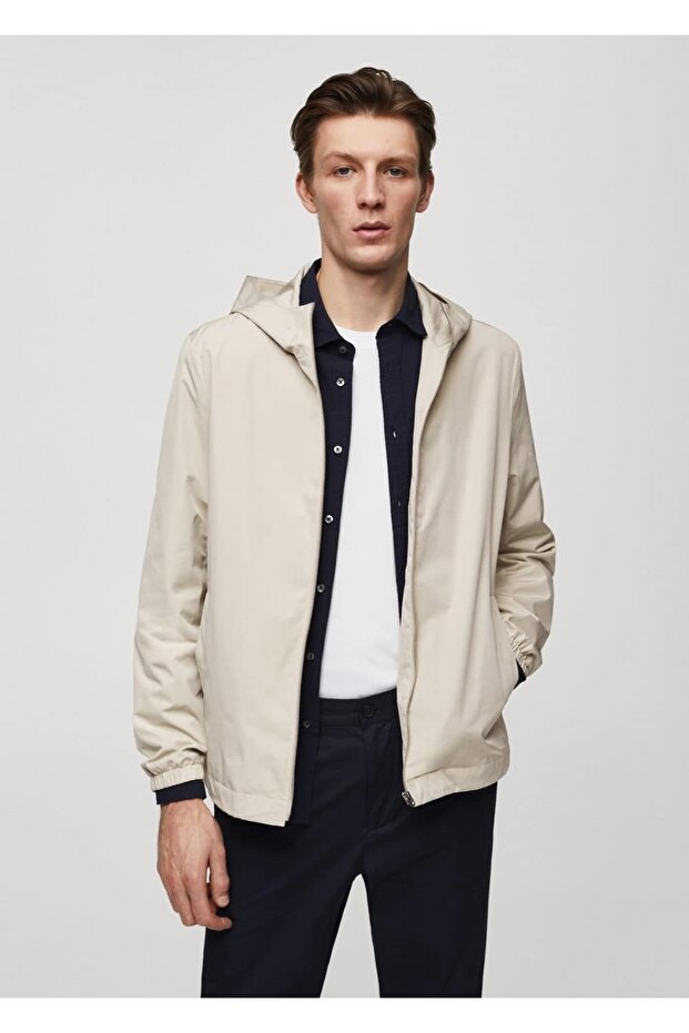 Kapüşonlu fermuarlı ceket - 1