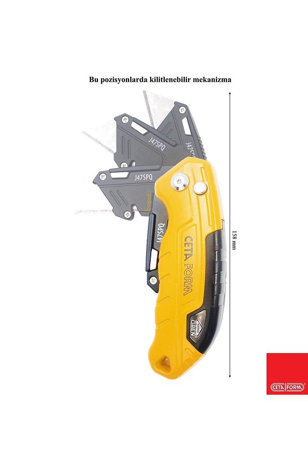 158 Mm Katlanır Maket Bıçağı Trapez Tip J47spq - 3