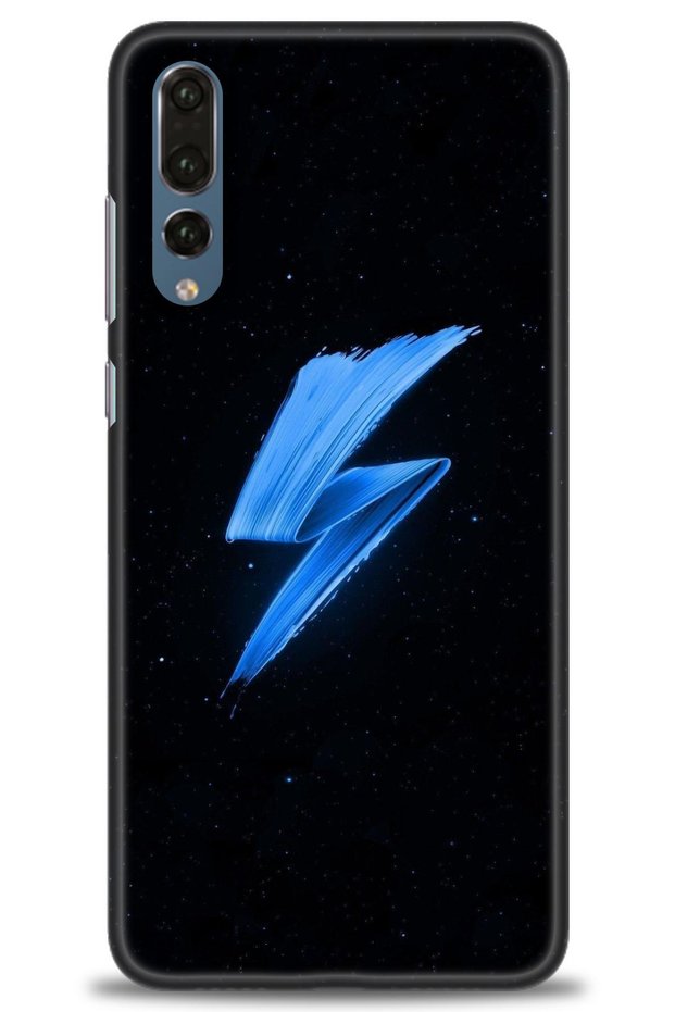 حافظة هواوي P20 Pro مطبوعة بدقة HD - أزرق لايتنينج + واقي شاشة كامل