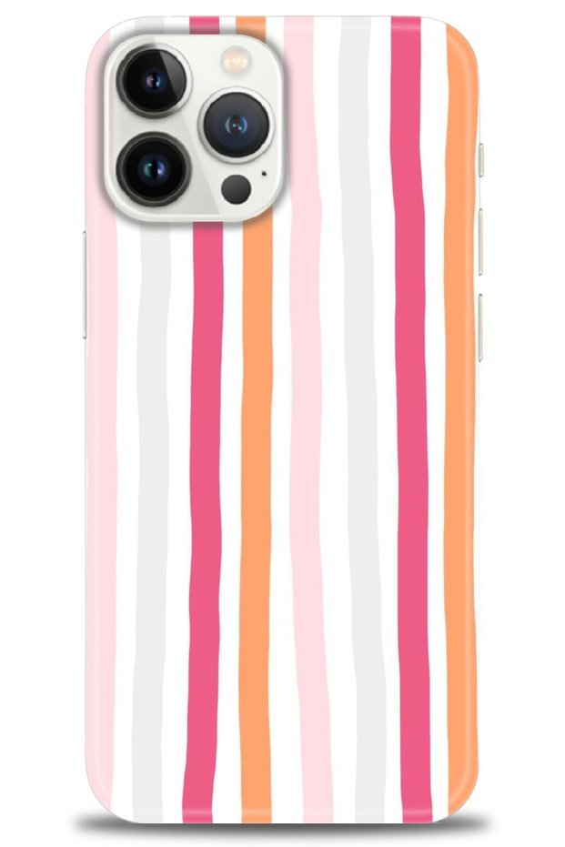 iPhone 13 Pro Case Hd Printed Case - Pink Stripes - Mrc