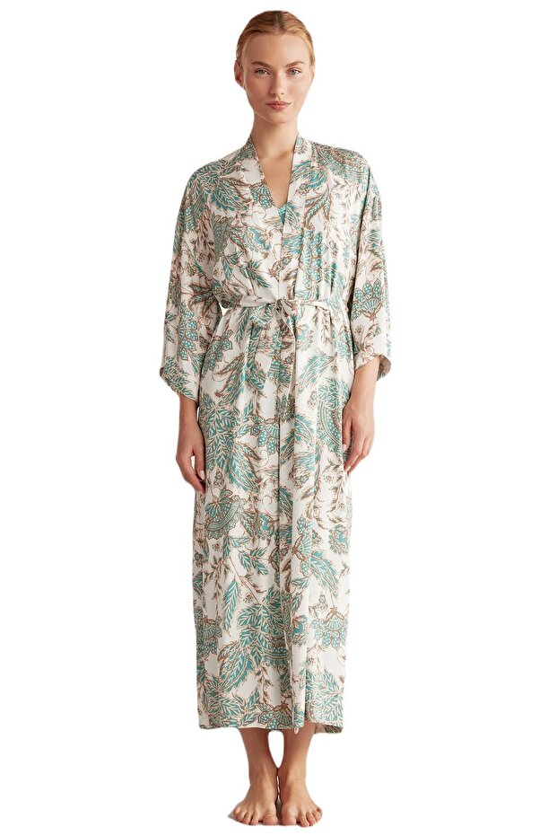 Women's Turquoise Dressing Gown Set 2526