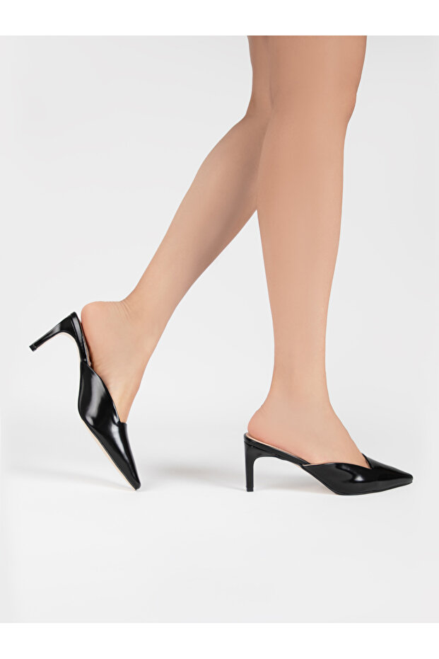 Solid Pointed Toe Mules - 5
