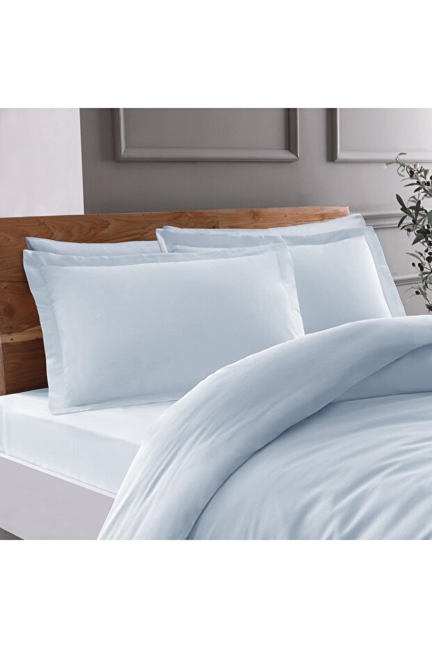 Basic Ranforce Çift Kişilik Nevresim Mavi - 1