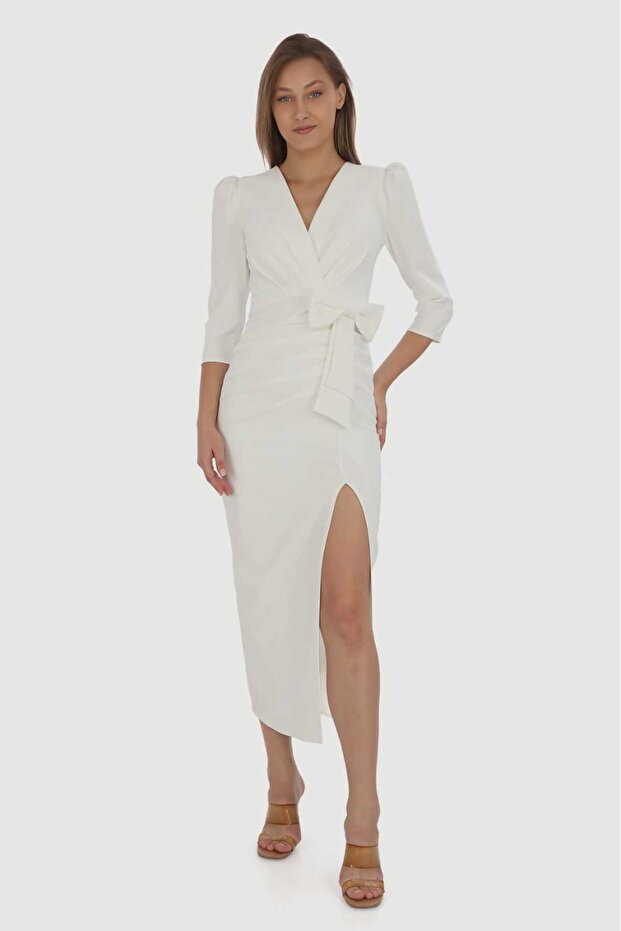 Fiyonklu Midi Elbise - 1