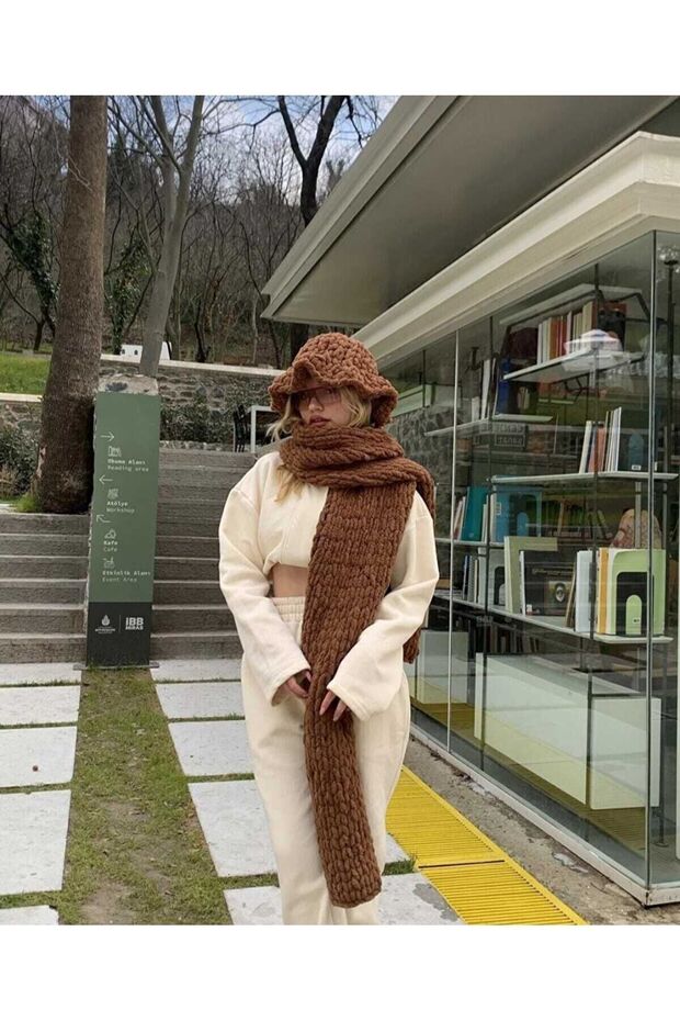 Eșarfă tricotată de pluș New Trend - 2