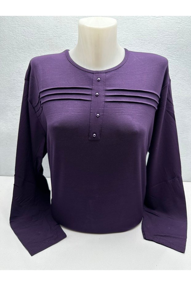 Self Patterned Stoned Lycra Summer Women's Mother's Combed Cotton Blouse