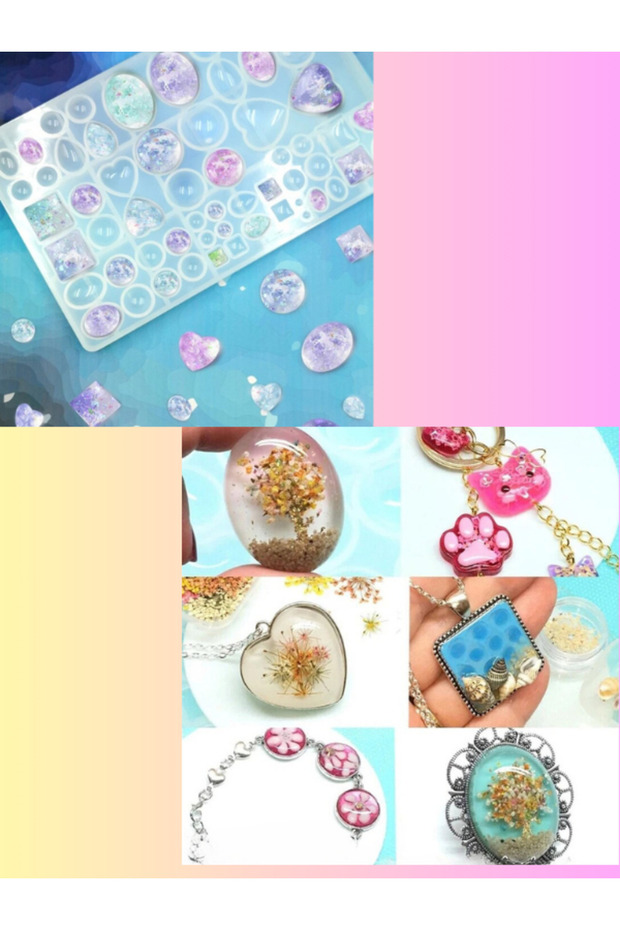 Epoksi Reçine Çoklu Kolye Daire Kalıbı - 2