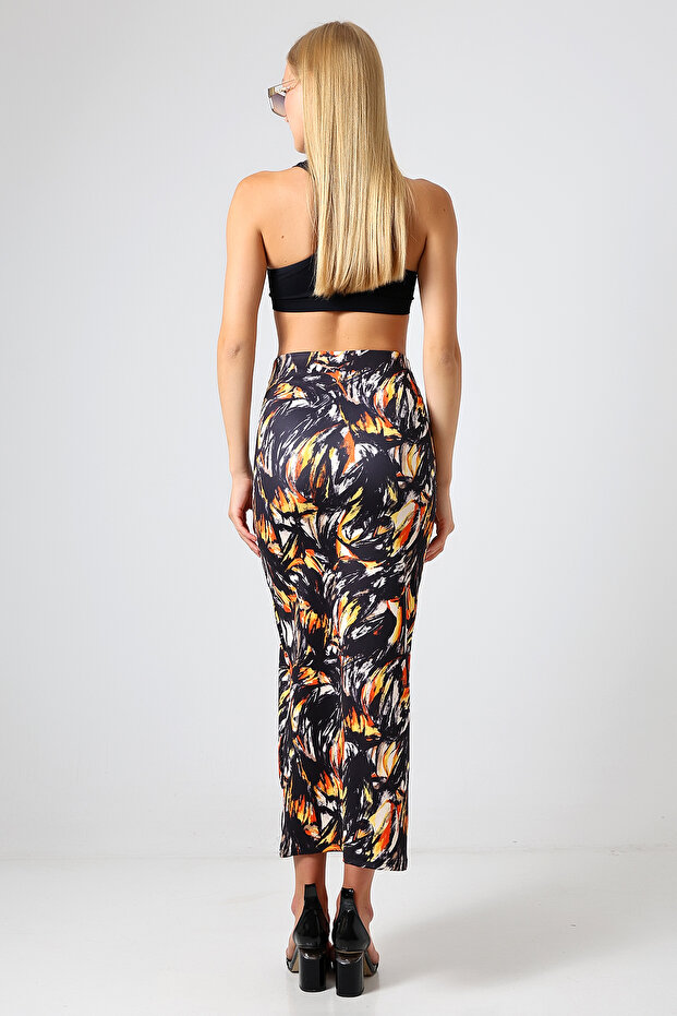 Fusta Lungă Diver Fabric Slit Lungime Maxi 92 Cm Model Multicolor - 8