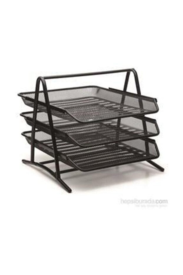 Evrak Rafı Perfore 3 Lü Siyah Evrak Rafı - 1