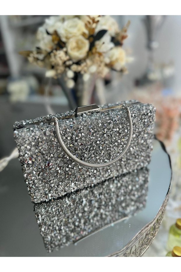 Stone-Embellished Evening Dress Bag Fashion