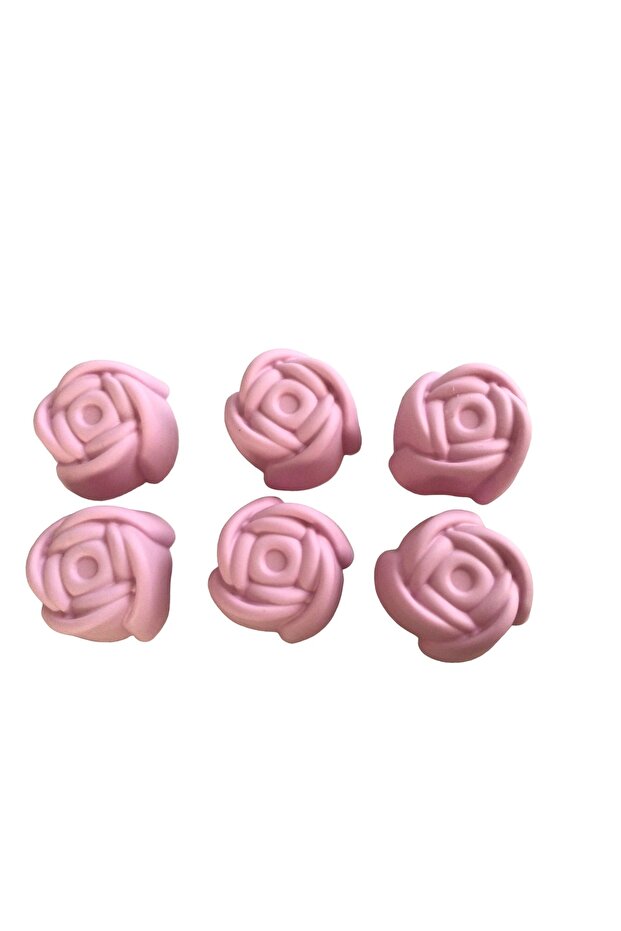 Bybirgül Pink 12-Piece Silicone Mini Rose Cake Mold, Muffin Mold, Airfryer Mold - 12 Pieces