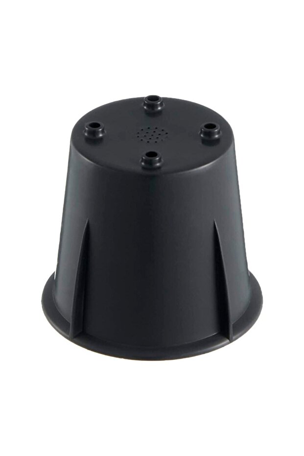 6 Adet Mimoza 7cm Antrasit 0,2 Litre Mini Boy Kaktüs Sukulent Saksısı Süzgeçli Parlak Saksı 7 Cm - 5