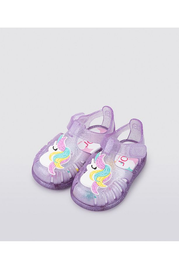 S10309 Tobby Gloss Unicornio Çocuk Transparan Mor Sandalet - 4