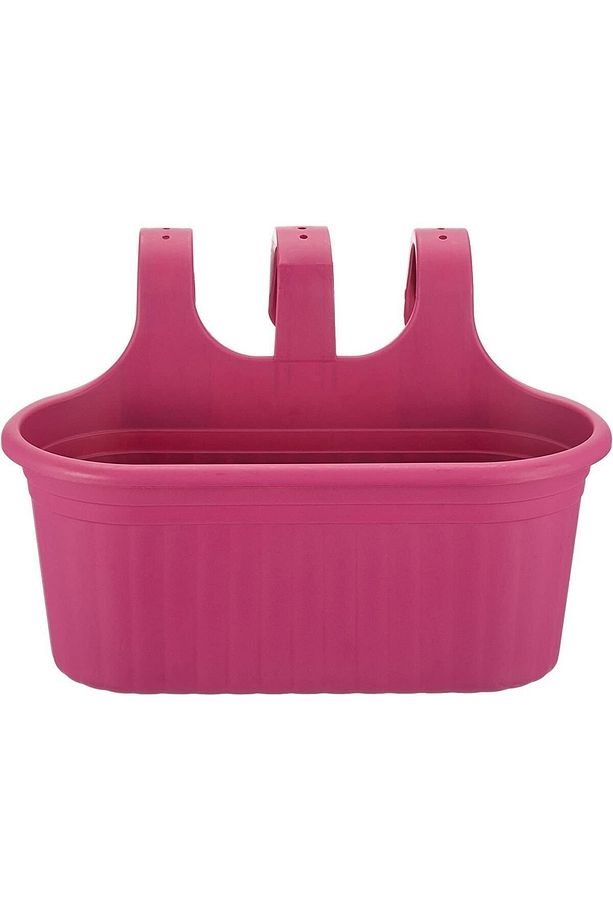6 Adet 6,5 Litre Renkli Askılı Balkon Küpeşte Saksısı Seti Plastik Askı Saksı Set Tombik No2 - 4