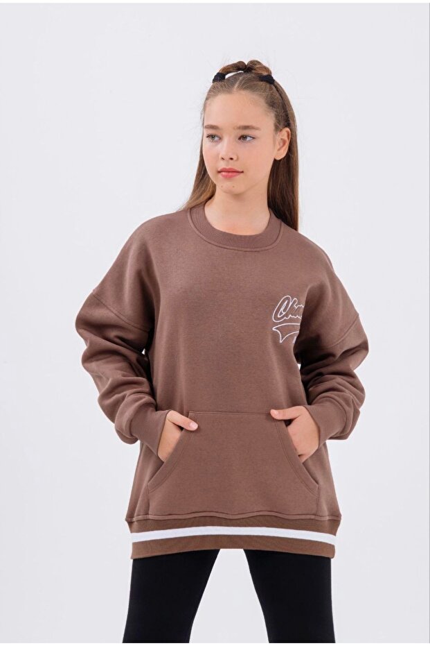 Li̇mi̇ Girls' Long-Sleeved Hooded Sweatshirt