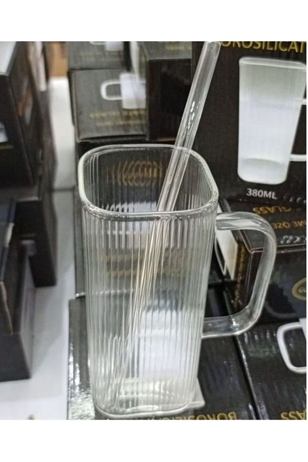 Borosilikat Latte Coffea Bardak Cam Pipet Hediyeli - 1