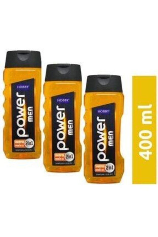 Men 2in1 Shower Gel Shampoo Power 400 ml X3