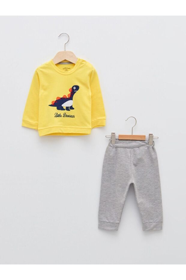 طقم بدلة رياضية بنقشة الديناصورات - 1