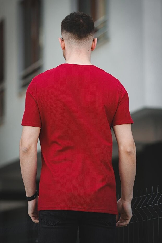 Ανδρικό μπλουζάκι Ronath Slim Fit Waffle Pattern Crew Neck Basic - 4