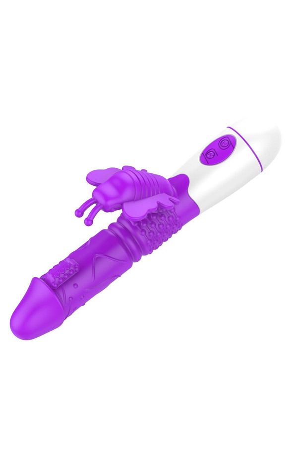 Usb Şarjlı 30 Farklı Titreşim Soft Silikon Doku Tırtıklı Kelebek Klitoris Uyarıcılı Rabbit Vibratör - 5