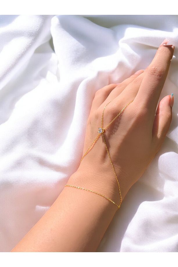 925 Ayar Tek Taşlı Pırlanta Model Gold Şahmeran Astrea - 2