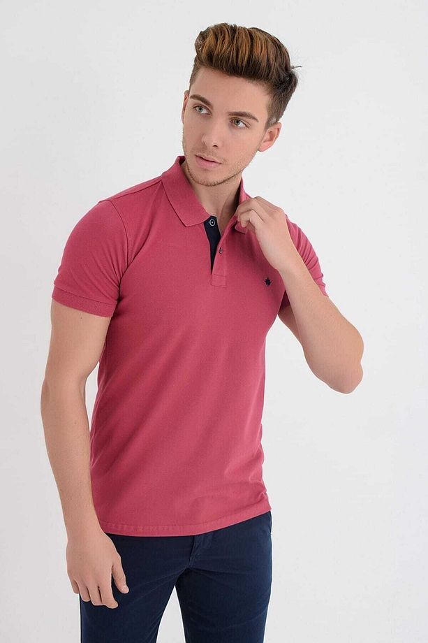 Erkek Gül Polo Yaka Likralı T-shirt - 4
