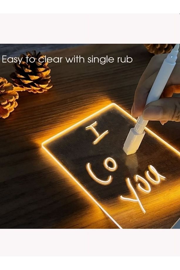 Özel Tasarım Premium Seri Dayanıklı Yazılıp Silinebilir Led Çizim Tableti Gece Lambası Not Panosu - 7