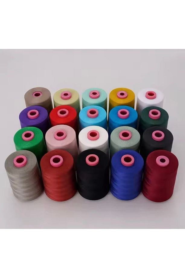 120 No Sıfır 5.000 metre Dikiş İpi Karışık 3 Renkli Set, %100 Polyester - 4