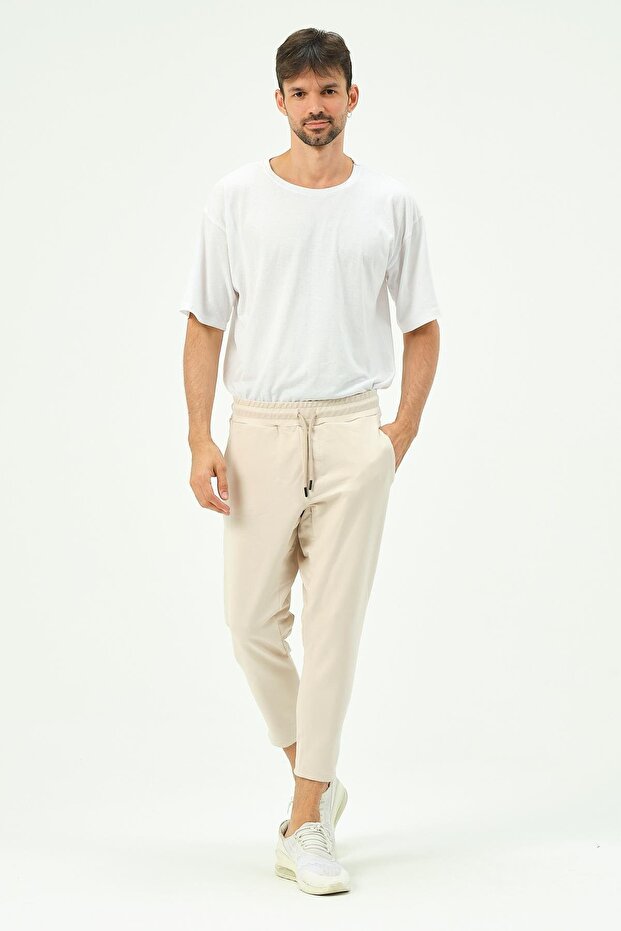 Men's Straight Leg Sweatpants with Back Pocket 783 Stone