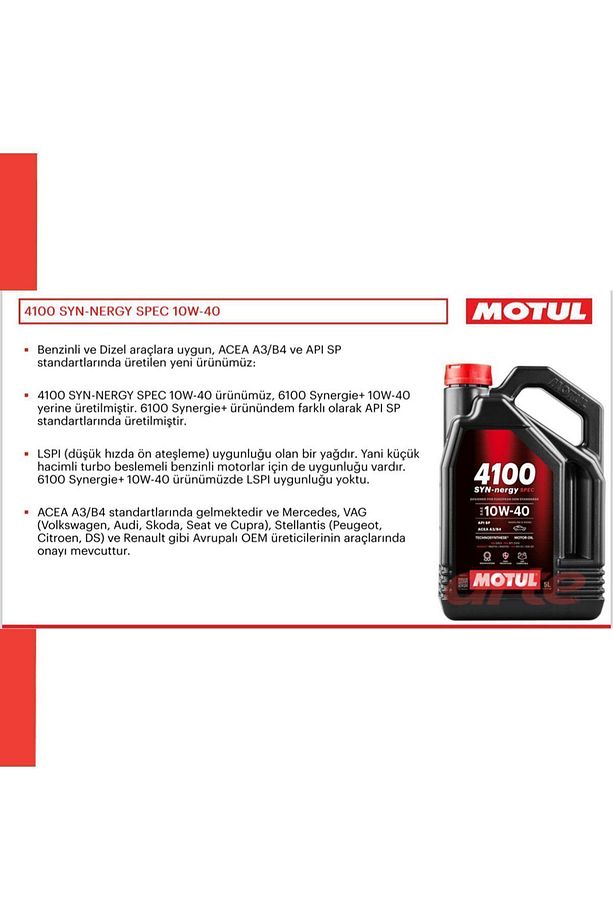 4100 Syn-nergy Spec 10w-40 4l %100 Sentetik (6100 ILE DEĞİŞTİRİLDİ) - 2