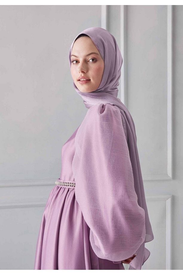 SEDEF JANJANLI LİLA RENGİ ŞAL - 4