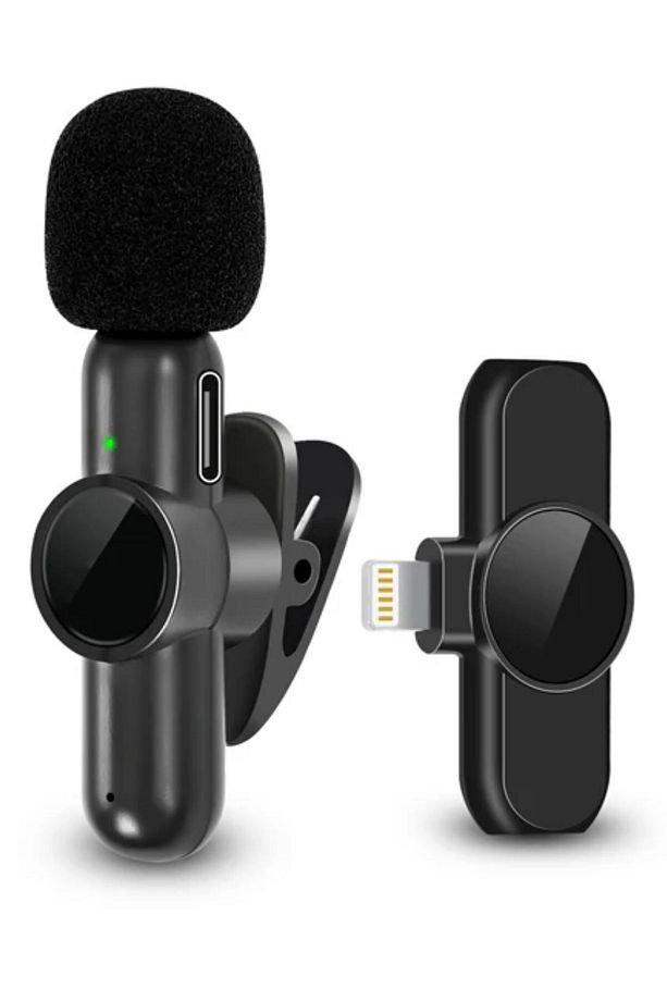 ® Type C Uyumlu İphone Dönüştürücülü Kablosuz Yaka Mikrofonu Android ve İphone Uyumlu Mini Mik - 5