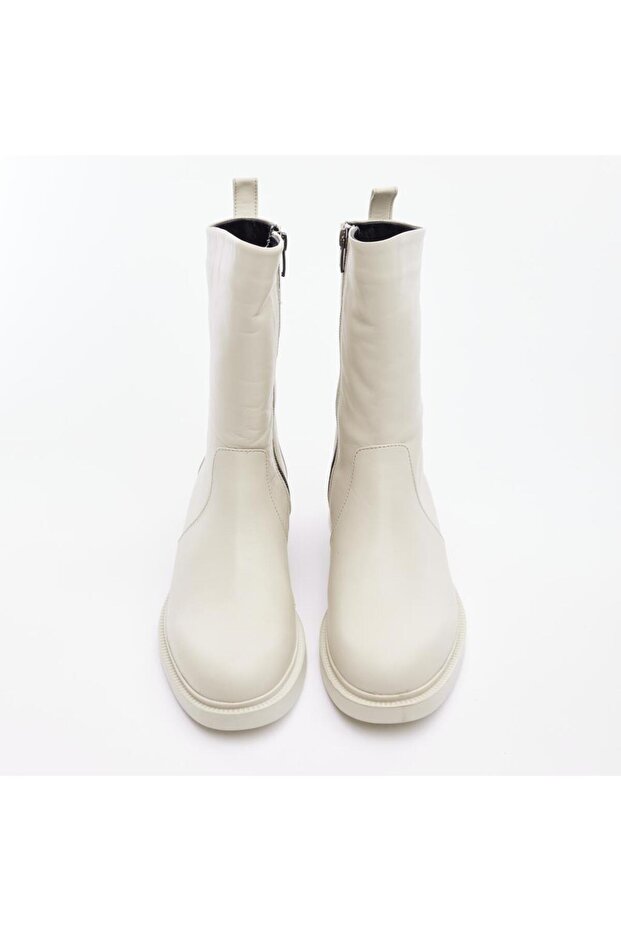 Hakiki Deri Fermuarlı Kadın Bot - 3