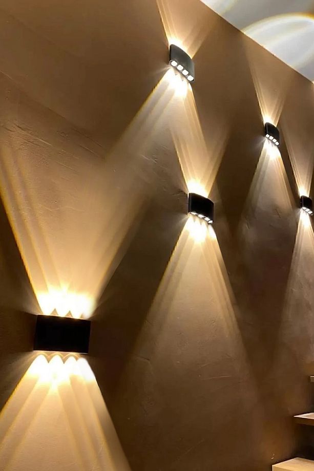 Led Aplik Aydınlatma Çift Taraflı Led Dekoratif Duvar Aplik 4+4 Suya Dayanıklı Led Aplik - 4
