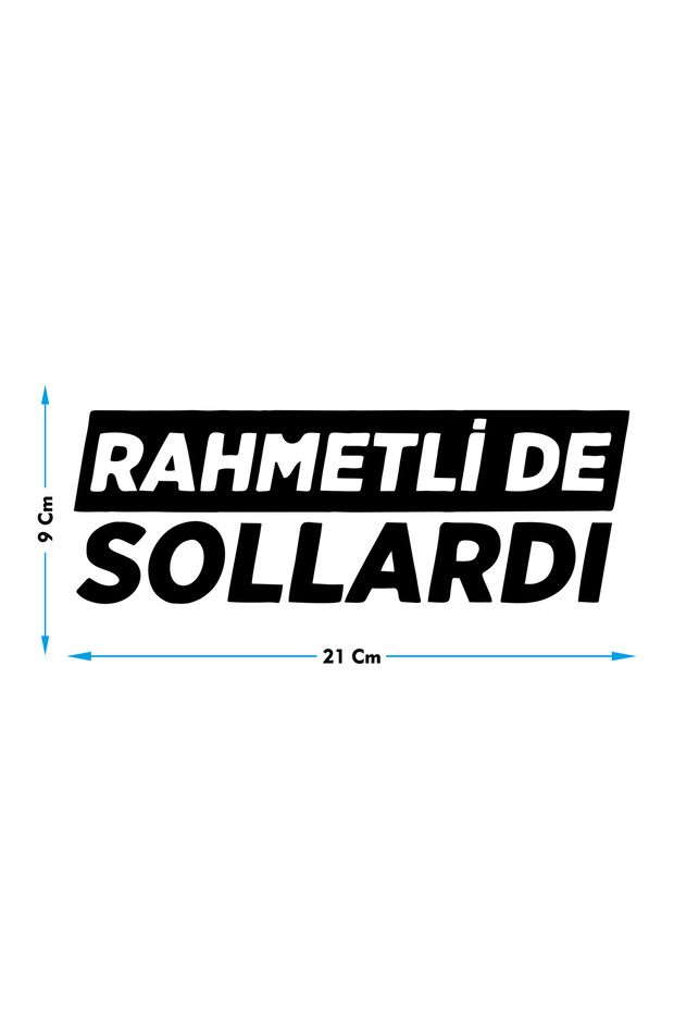 ملصق سيارة مقاس 21 × 9 سم من Rahmetlide Sollardı - حروف زجاجية، نماذج حروف خاصة