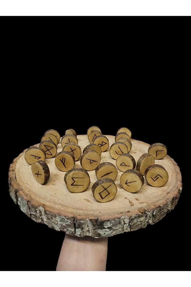Ahşap Rune Seti Ahsap"dağlama Yöntemi Ile El Yapımı" - 7