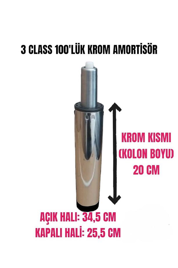 Ofis 3 Class 100'lük Krom Amortisör- Ofis Koltuğu Yedek Parçası - 1