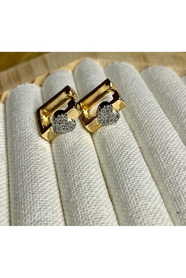 Mini Kalp Detay Küpe - 3