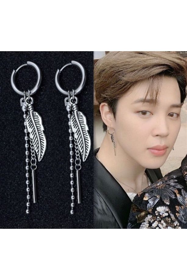 Bts Jimin Tüy Zincir Çubuk Küpe (adet) - 1