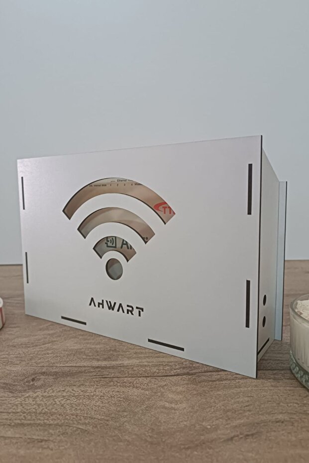 Dekoratif Ahşap Modem Saklama Kutusu Modem Rafı - 1