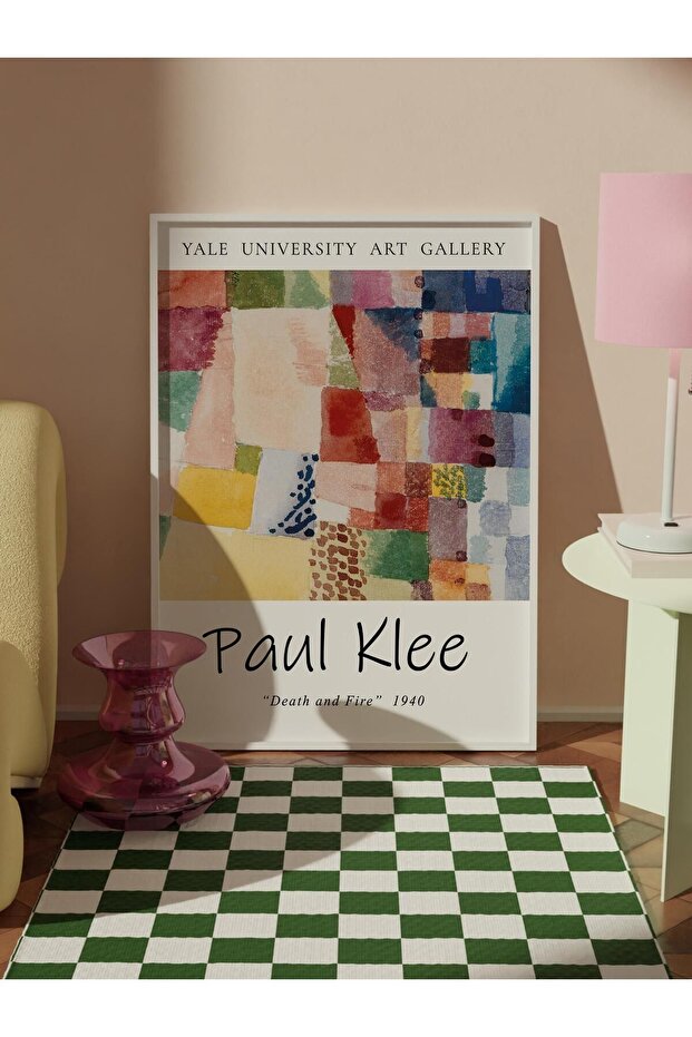 Paul Klee Tablo Seti, 3 Adet Beyaz Çerçeve ve Poster - Mutfak, Salon, Yatak Odası Duvar Dekoru - 4